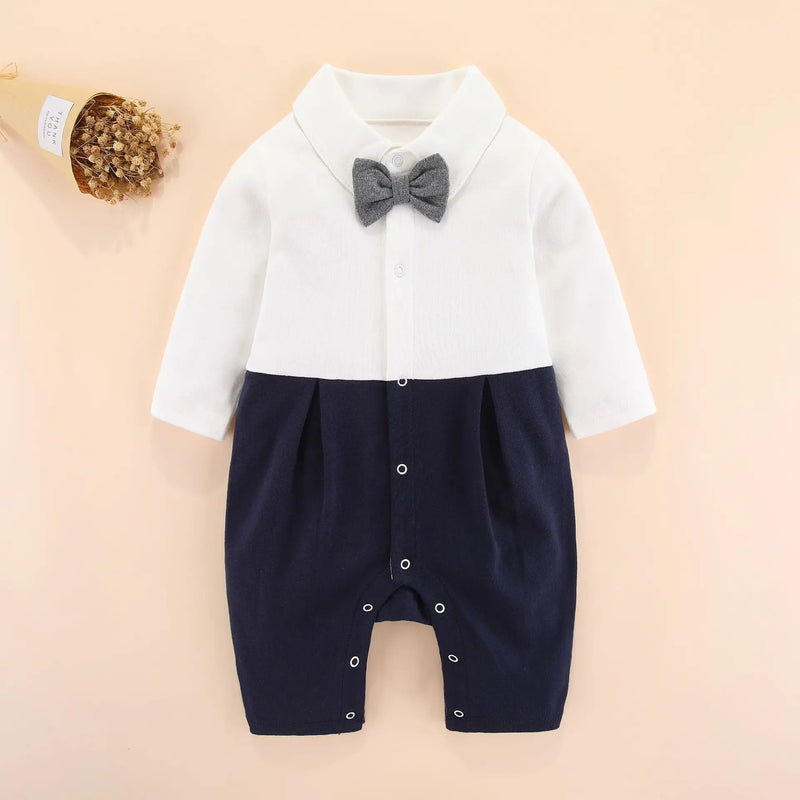 Spring Baby Rompers Gentleman Infant Boys Jumpsuits Kids Clothes Baby Outfits with Waistcoat