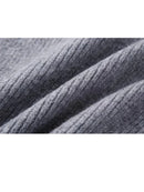 Autumn Women's Zippered Knitted Bomber Jacket Coat Loose Round Neck Casual Sweater Women's Short Top Jacket Thick