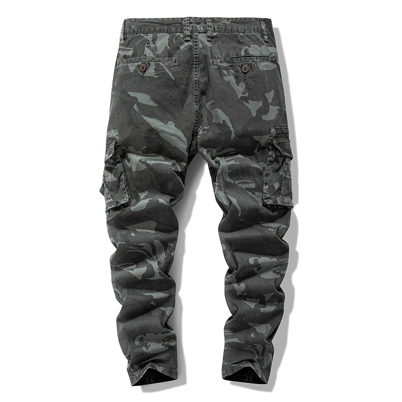 Spring Mens Tactical Cargo Pants Multi Pockets Military Casual Cotton Trousers Men Autumn