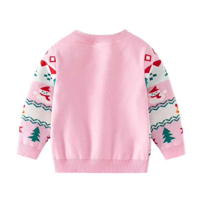 Christmas Boys Girls Sweaters For Autumn Winter Snowman Children's Sweatshirts Baby Clothes