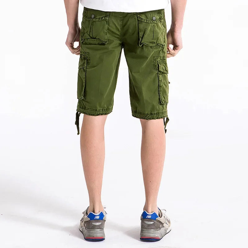Summer Men's Casual Cotton Loose Camouflage Army Cargo Shorts Long Military Camo Baggy Male Tactical Shorts