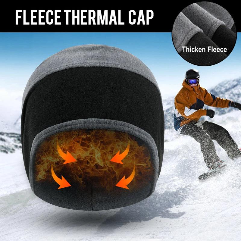 Winter Fleece Hats Running Sports Ski Warm Beanies Outdoor Snowboard Hiking Cycling Soft Cold Weather Windproof Caps Men Women