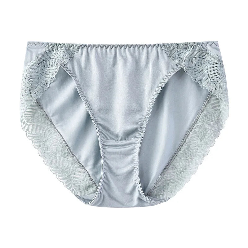 Silk Girls Underwear Summer Thin Lace Solid Triangle Pants Female European Soft Brief
