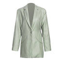 Backless Hollow Out Solid Blazers For Women Notched Collar Casual Blazer Female