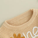 Baby Girl Sweater Autumn Winter Clothes Flower Long Sleeve Round Neck Knitwear Pullover