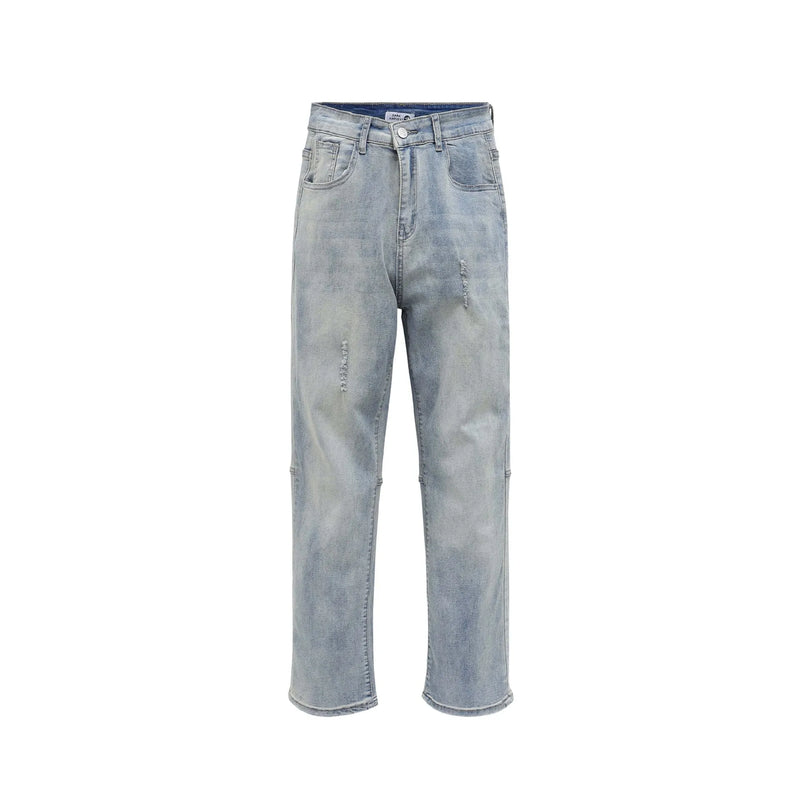 Vintage Jeans Streetwear Denim Pants Men Ripped Hole Jeans Casual Denim Trousers