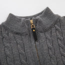 Autumn Winter Sweater Men Solid ColorHalf Turtleneck Zip Knit Sweaters Fashion Causal Slim Fit Pullover Male Jumpers Black Grey