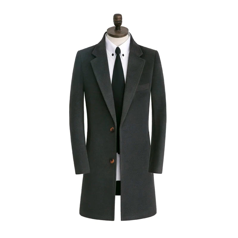 Winter Double Sided Wool Overcoat Men Long Style Coat