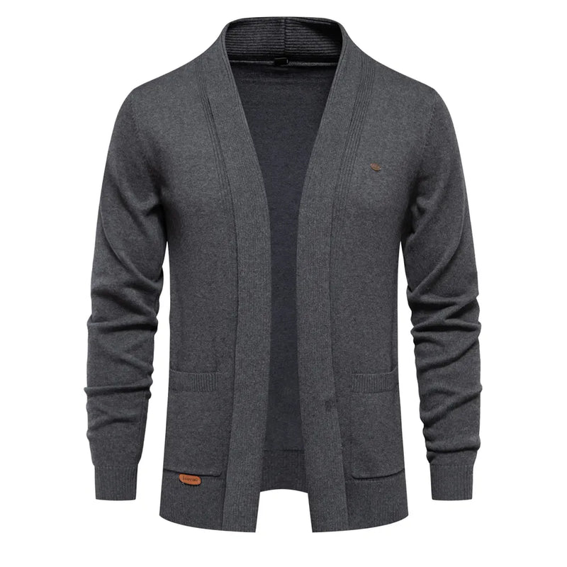 Winter Cotton Cardigan for Men Quality Men Sweater Turn Down Collar Knitted Sweaters for Men
