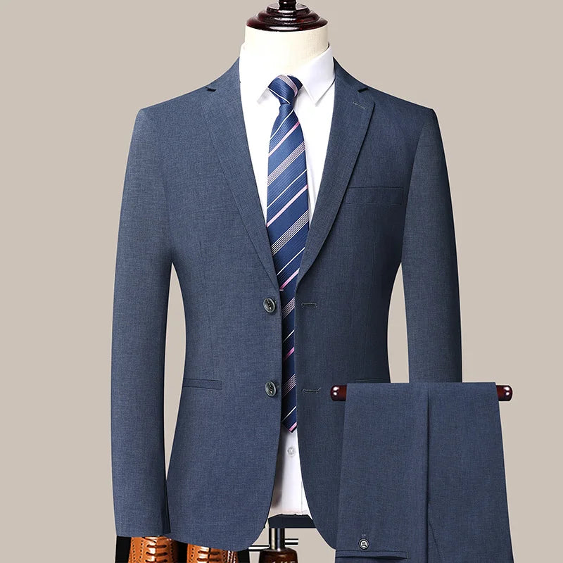 Men's business handsome trend all match fine knot wedding slim-fit split 2-piece set