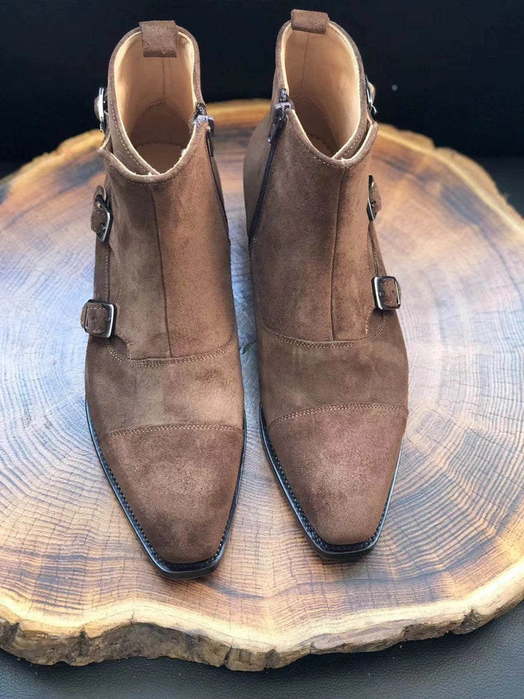 Ankle Boots Leather Sole Men Custom Handmade Footwear