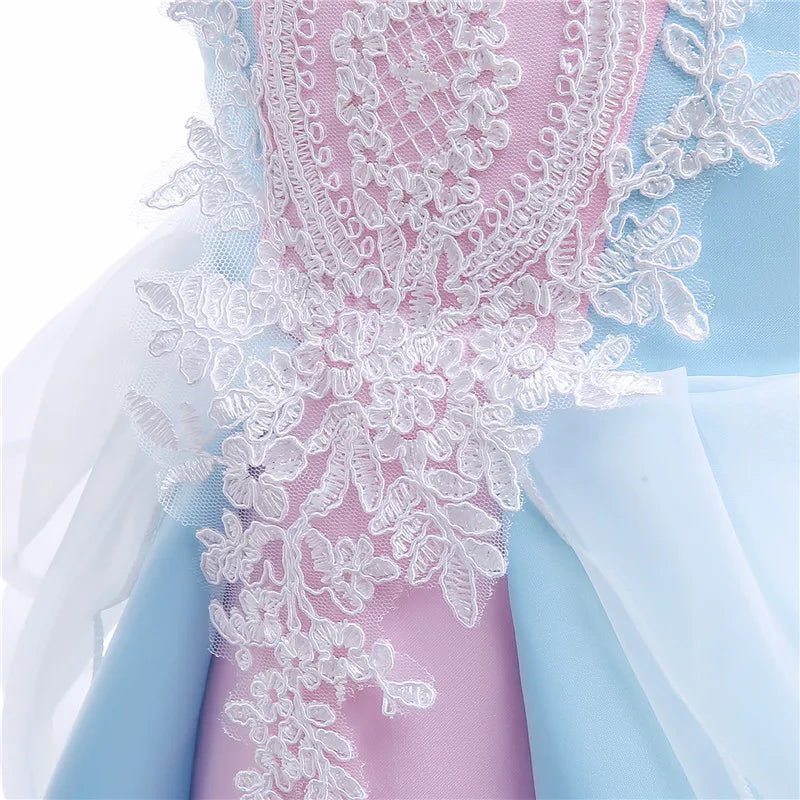 Princess Girls Dresses Wedding Puff Sleeve Hot Selling Birthday Costume Kids Party Dress Frocks