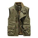 Obroi Green vest with brown sherpa lining on a white background