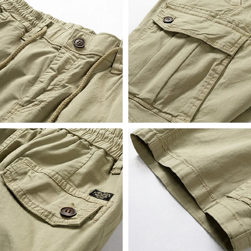 Men Summer Cargo Shorts Casual Tactical Shorts Men Cotton Breeches Shorts Male