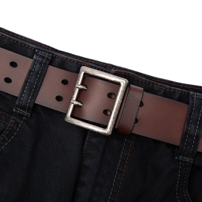 Genuine Leather Men Belt Vintage Luxury Designer Belts Retro Pin Buckle Strap For Jeans For Men