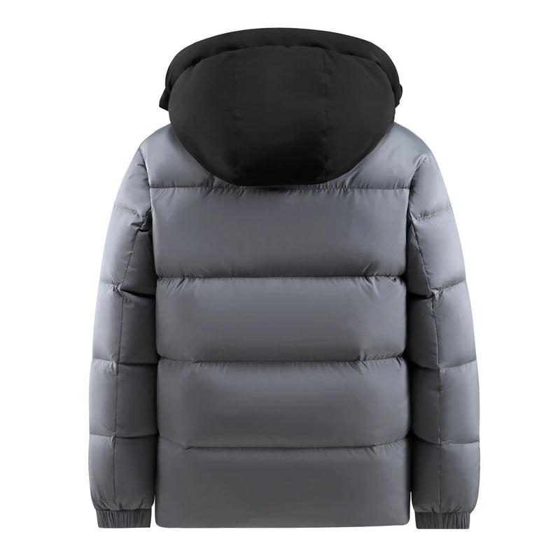 Down Jacket Men's Thicken Hooded White Duck Coats Windproof Cold Proof Winter Warm Fluffy Overcoat for Male