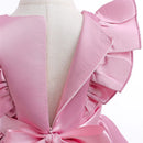 Floral Girls Wedding Dresses Puff Sleeve Princess Party Birthday Baby Clothing Frocks