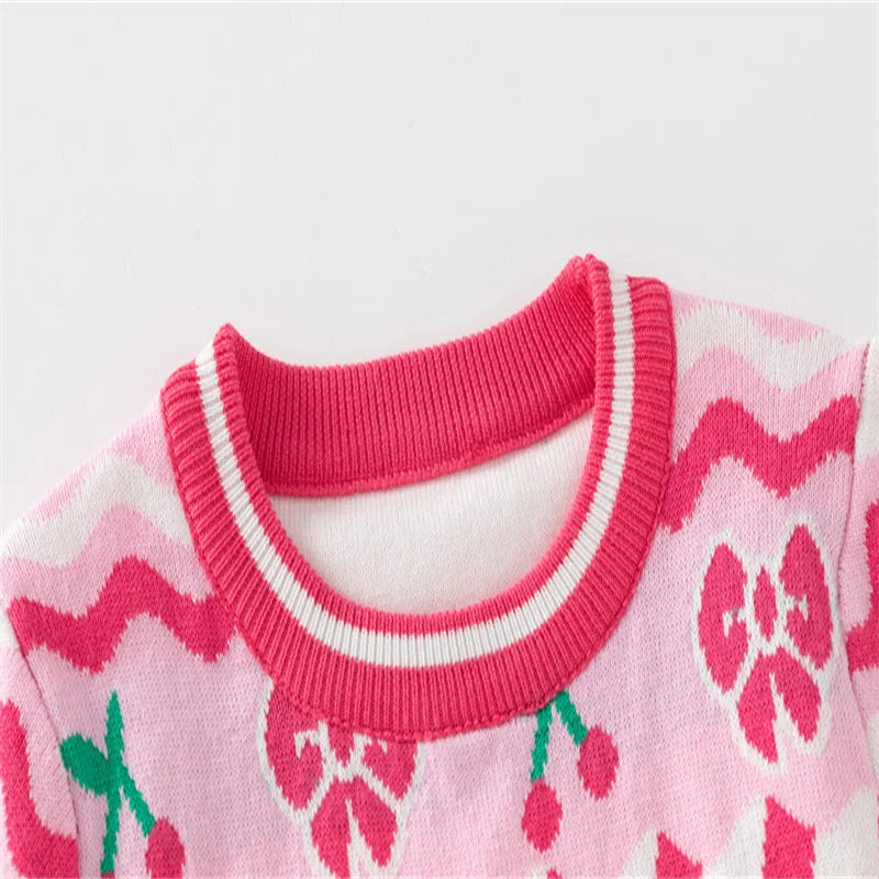 Girls Sweaters For Autumn Winter Strawberry Cute O-neck Children's Sweatshirts