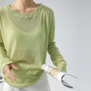 Casual Solid Women Long Sleeve Top Thin Look Through Sunscreen Women Tops And Blouses Feminist Shirt