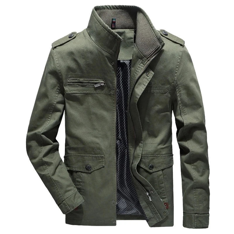 Men's Casual Jackets Solid Spring Autumn Windbreaker Man Coats Washed Pure Cotton Outdoor Overcoats Outwear