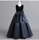 Children's Dress Classic Retro Big Bow Dresses Elegant Flower Girl For Weddings Ball Gown Birthday Party Sleeveless
