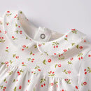 Baby Girls Dress Set Kids Floral Cotton Shirts Lace Pink Dress Children First Birthday Wear