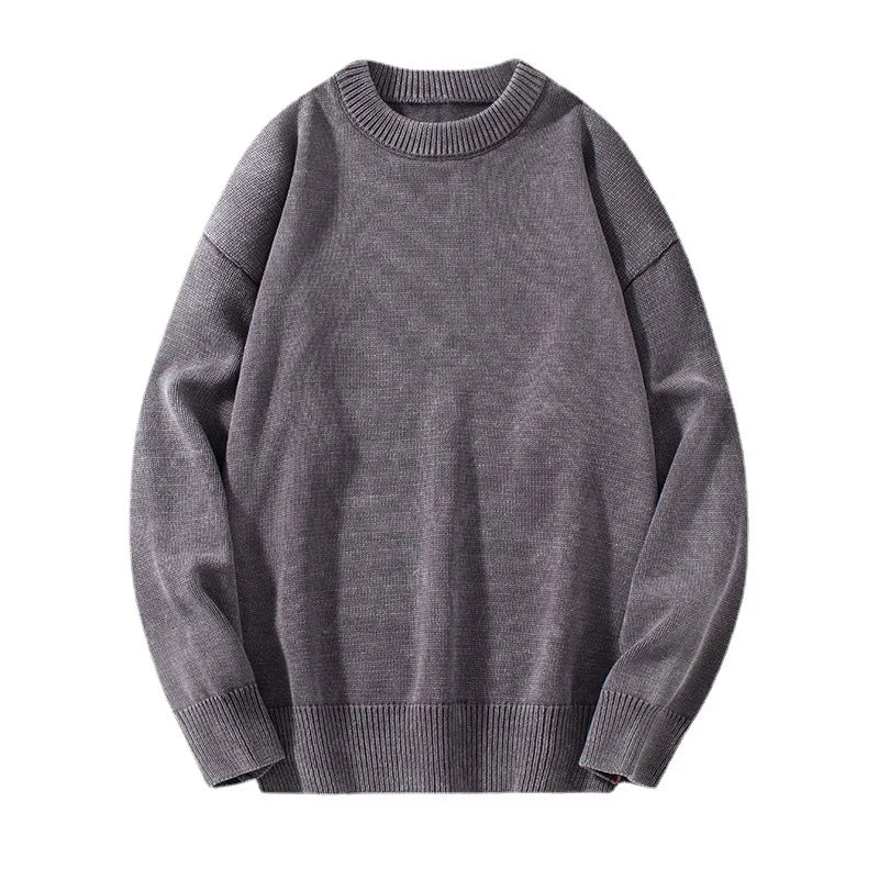 Men Knitted Vintage Sweaters Casual Loose Solid Thick Warm Jumper Male Turtleneck Winter Pullover Sweater