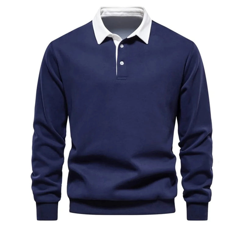 Autumn Design Polo Neck Sweatshirts for Men Casual and Social Wear Cotton Mens Sweatshirts