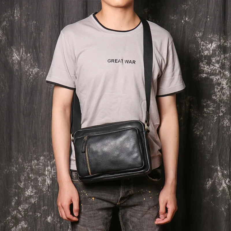 Men's Shoulder Bag Women's Large Capacity Crossbody Bag Genuine Leather Men's Bag Leather iPad Bag