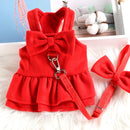 Cute Princess Dog Chest Clothes Harness Vests With Leash Puppy Walking Pet