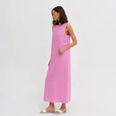 Dress For Women Casual Solid Sleeveless Back Bandage Lace Birthday Dress Long Beach Sundress