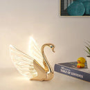 DORIAN Contemporary Swan Table Lamp LED Creative Golden Desk Light Decor For Home Bedroom