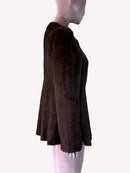 Autumn Winter Short Warm Soft Fitted Faux Mink Fur Blazer Women Elegant Luxury Chic Skirted Fluffy Jacket Coat