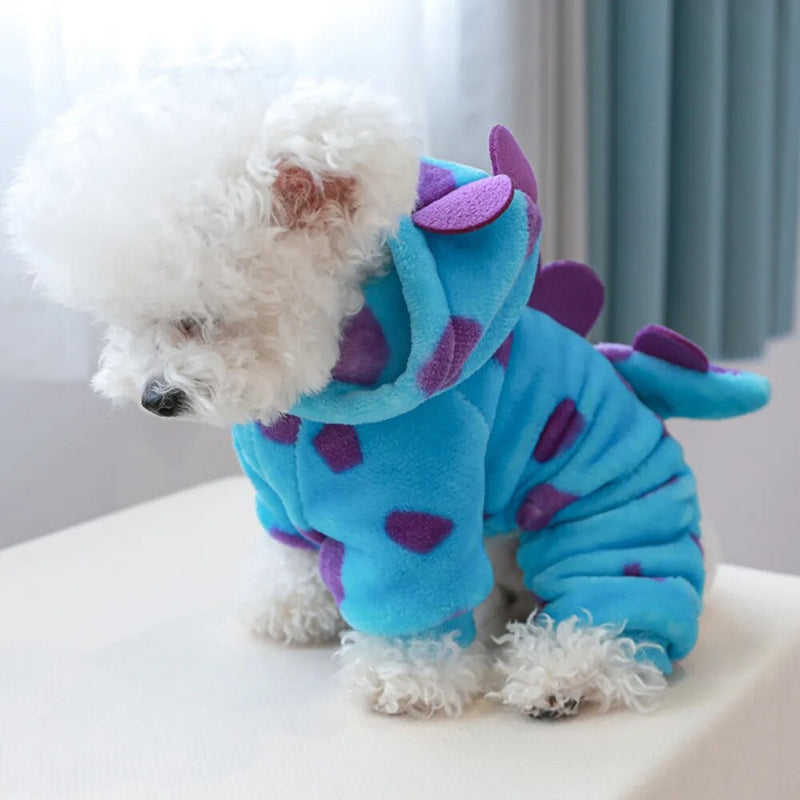 Puppy Jumpsuit Pet Warm Sweater Winter Autumn Cute Cartoon Clothes Small Dog Hoodie Cat Pajamas