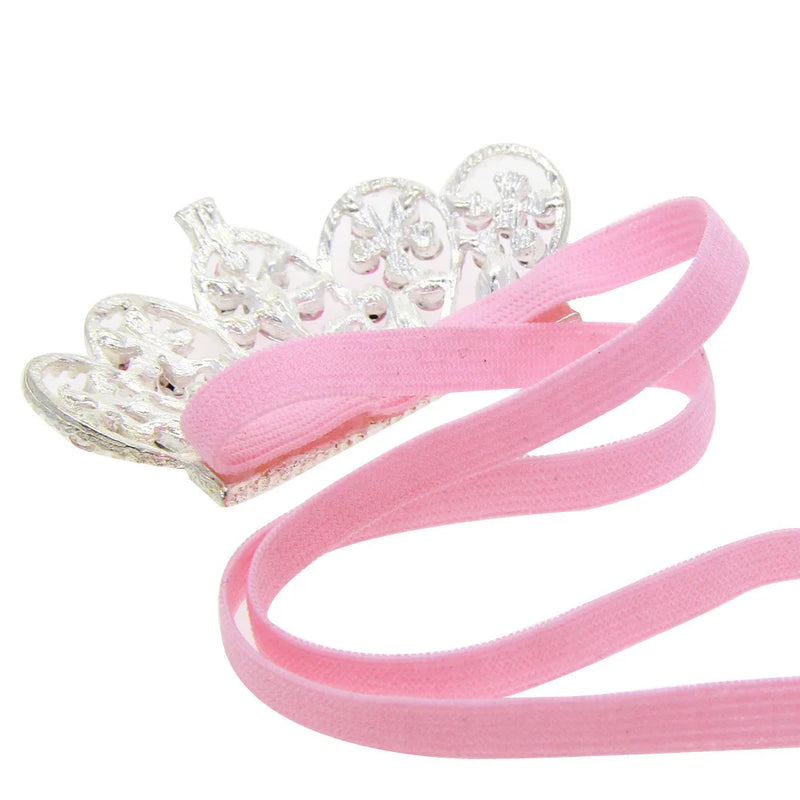 Crown Diamond Headband Hair Accessories Baby Girls Headwear Little Princess Rhinestone Nylon Headwrap