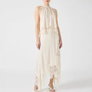 Hollow Loose Beach Outfits Women Clothing Lace Patchwork Two Piece Set Club Party Skirt Suit