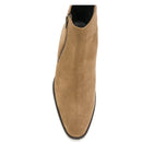 Chelsea Boots Men Genuine Leather Zipper Frosted Leather Pointed Business Formal Boots