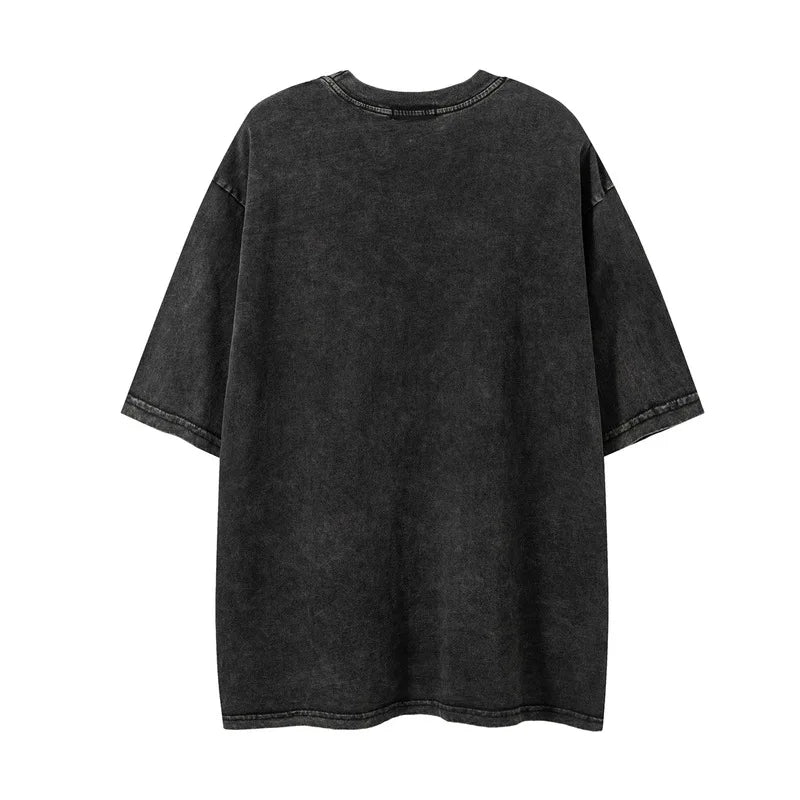 Vintage Tshirt Creative Couple T-Shirt Men Cotton Tops Tees Black