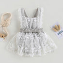 Baby Girls Floral Lace Romper Dress Summer Casual Flying Sleeves Strap Jumpsuit for Toddler Newborn Girl Clothing
