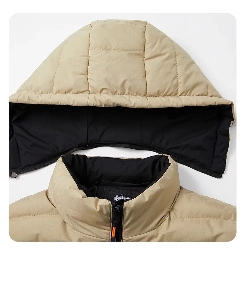 Mens Parka hooded Men's Jacket Winter down jacket Warm Jackets business leisure coat Solid male coats