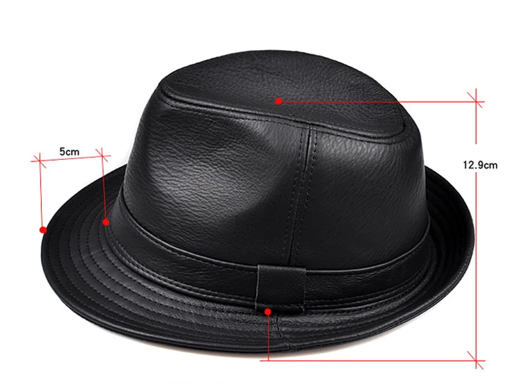 Leather British Top Hats For Men Gentleman Fedora Leather Short Brim Shower Topper Panama Caps