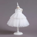 Baby Girl Princess Layered Dress Sleeveless White Tulle Toddler Kids Party Birthday Clothes