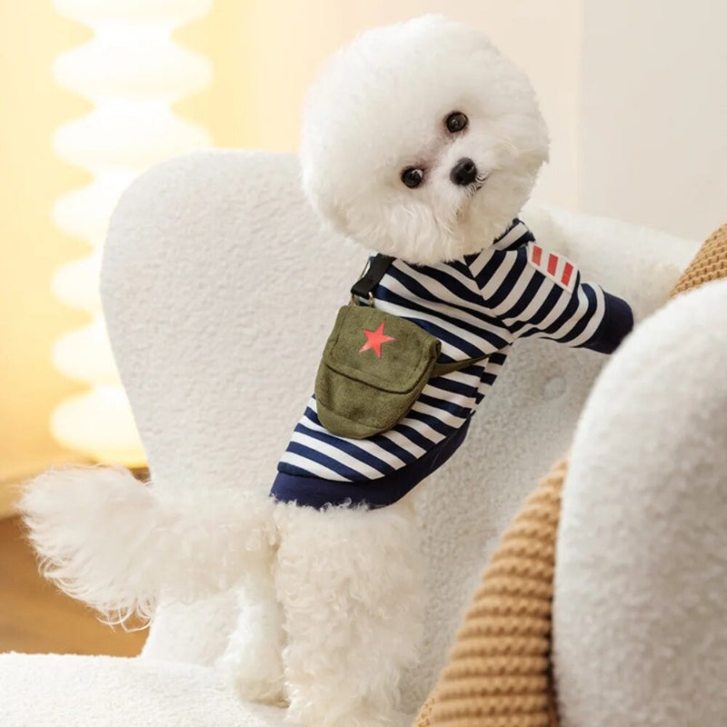 Pet Clothes Winter Autumn Stripe Sweater Cat Cute Pullover Small Dog Cartoon Knitwear Poodle