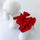 Christmas Small Dogs Dress Red Woolen Dog Clothes Teddy Pet Costume Autumn Winter Clothing