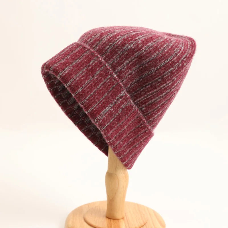 Cashmere men's yarn hat knitted warm hat spot Winter Boy caps