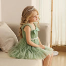 Baby Girl Princess Dress Sleeveless Sling Dresses Pleated Ball Gown Sweet Girls Children Birthday