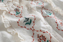 Embroidered Dress Short Sleeves Doll Collar Lace Midi Dress