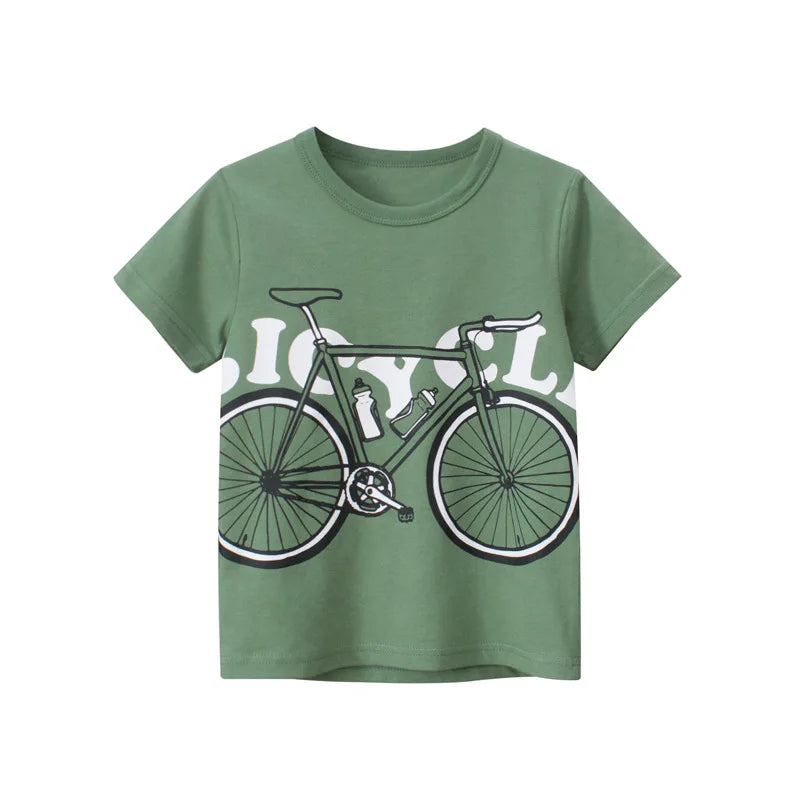 Summer Boys Sets Casual Bike Short Sleeve Cotton Tops Sport Shorts Children's Clothing Beach Kids Outfit