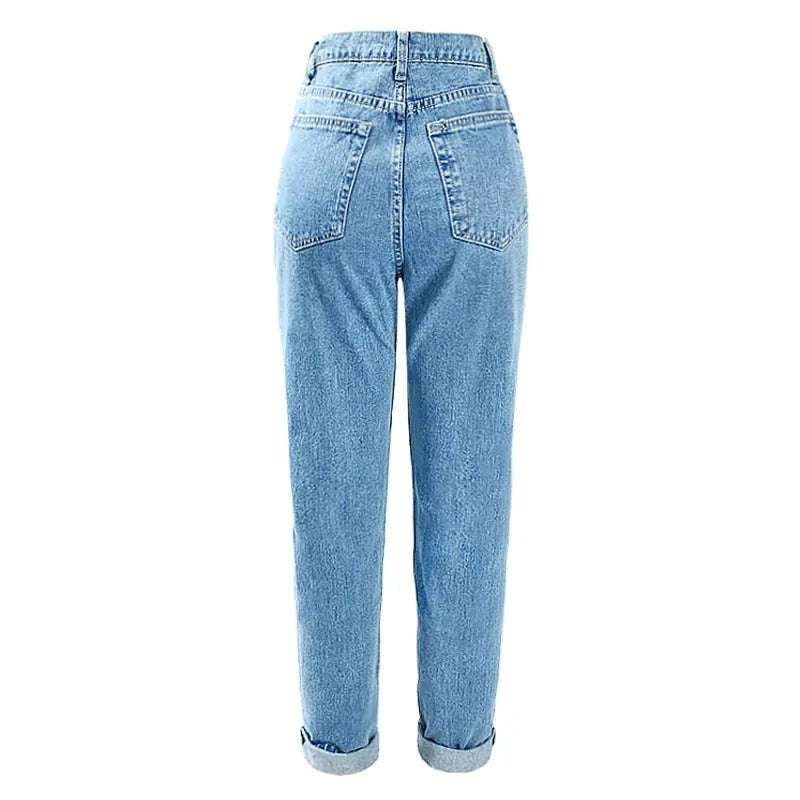 Vintage High Waist Mom Baggy Jeans Women Blue Denim Pants Boyfriend Jean Femme Jeans For Girls