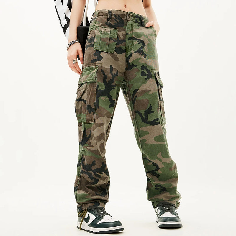 Camouflage Tactical Pants Men Loose Casual Pants Streetwear Hip Hop Cargo Pants Trousers